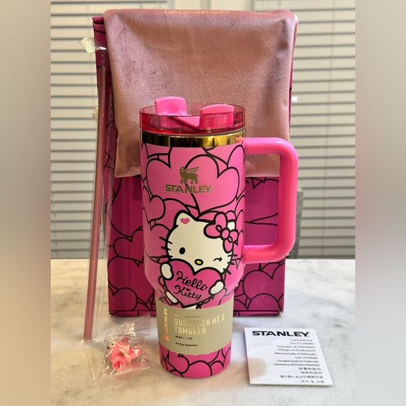 Hello Kitty Stanley Limited Edition Valentine's Day Pink Tumbler, 40oz - Picture 1 of 11